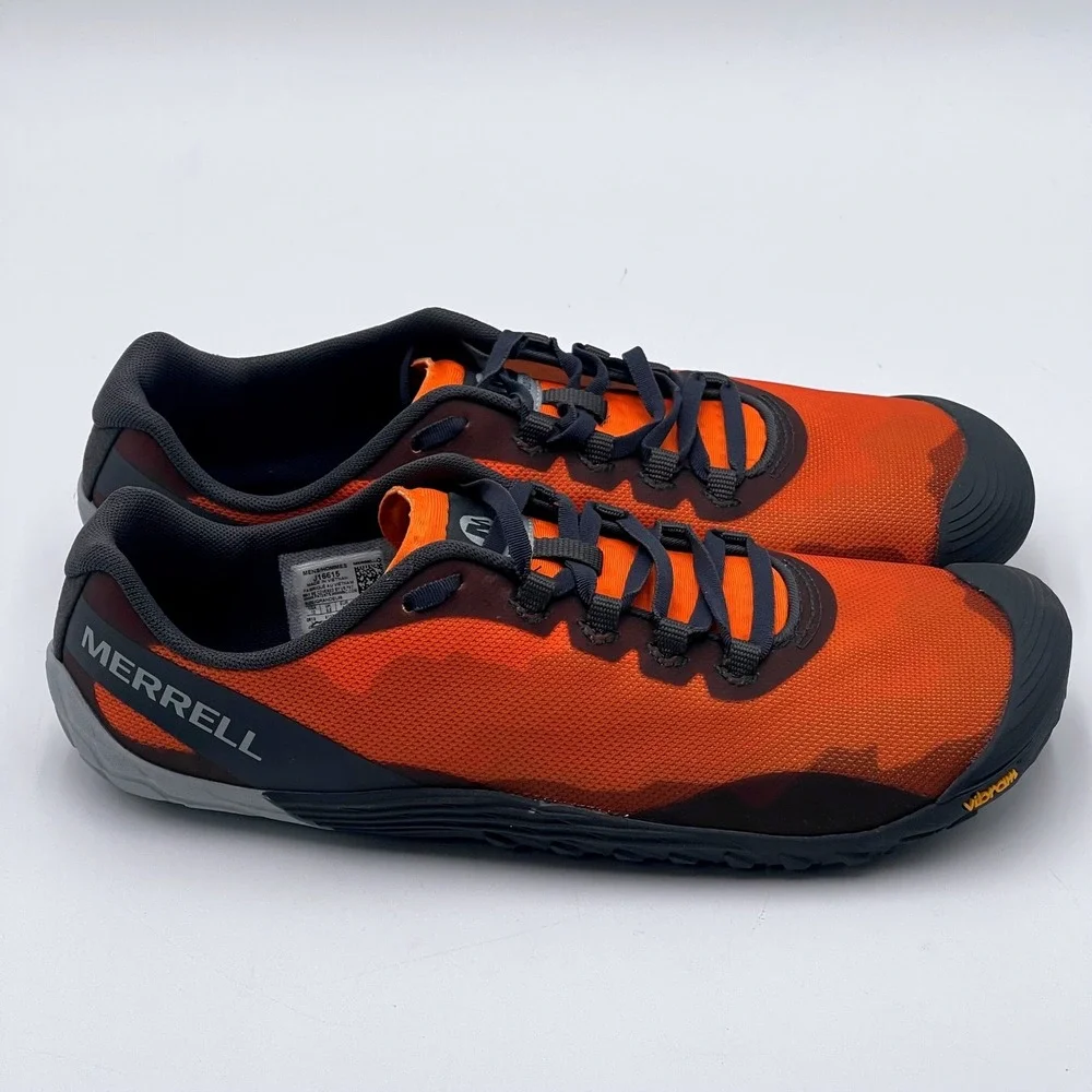 Merrell Vapor Glove 4 Mens Barefoot Running Shoes Orange Grey J16615 Size 10